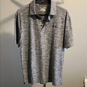Under Armour Men's Heathered Black Polo Shirt